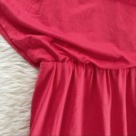 TRINA TURK Jersey Knit Sheath Dress Stretch Short Sleeve Blouson Coral Small New - Picture 8 of 16